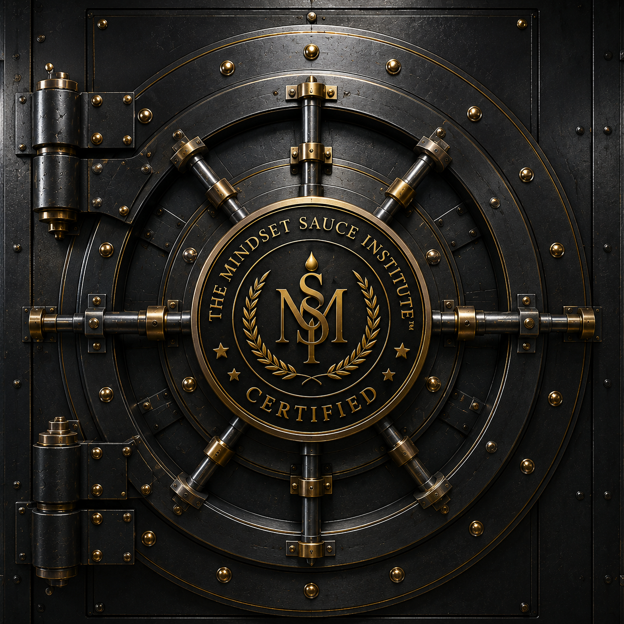 The sealed vault of The Mindset Sauce Institute